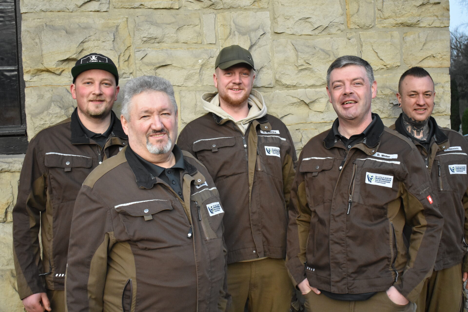 Friedhofsmitarbeiter beim Gruppenfoto