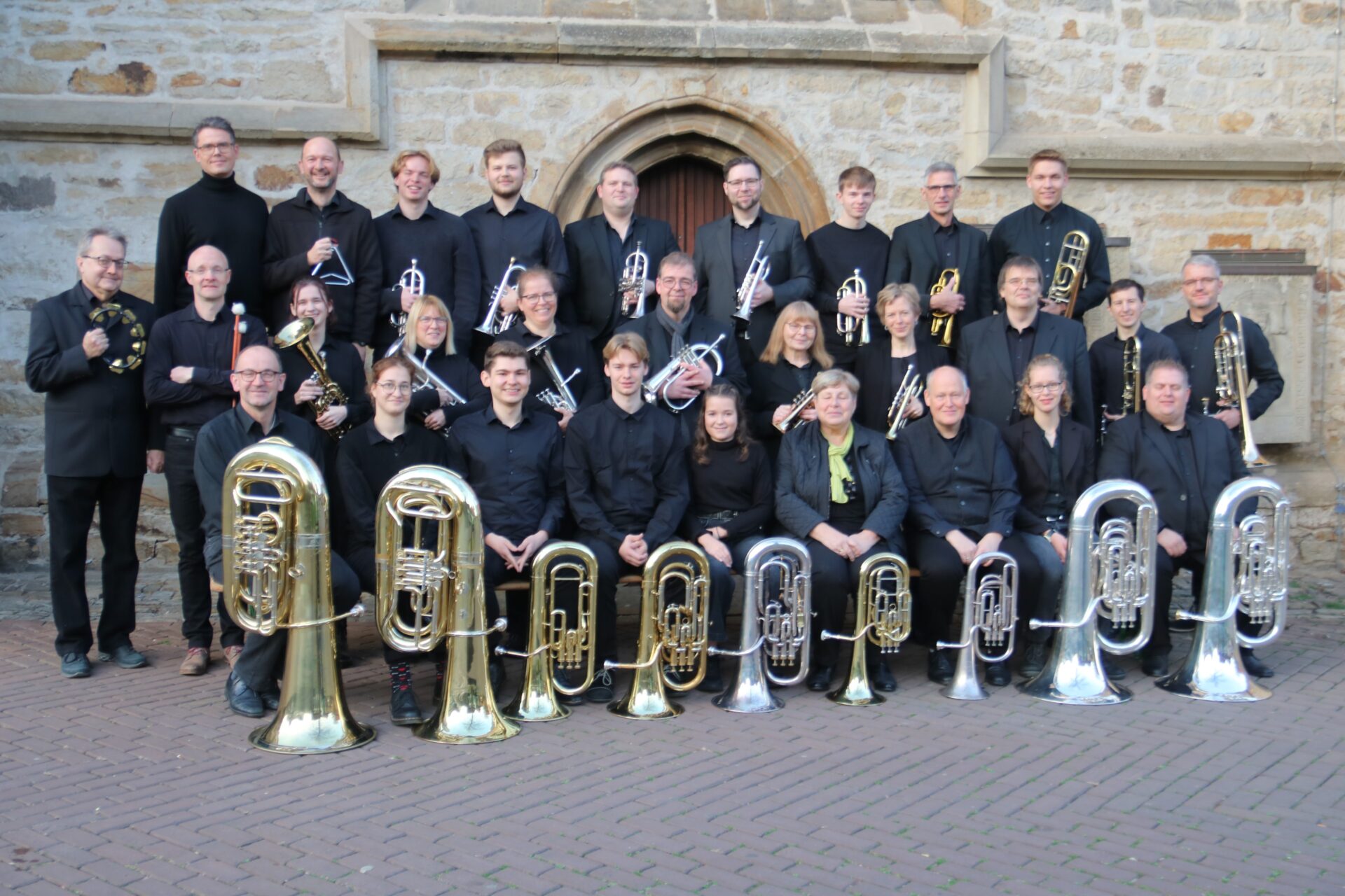 St.-Martini Brass-Band mit ihren Trompeten und anderen Blasinstrumenten