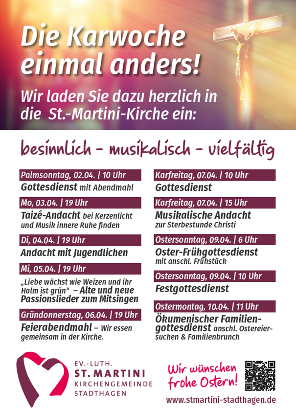 Karwoche und Ostern in St. Martini Stadthagen