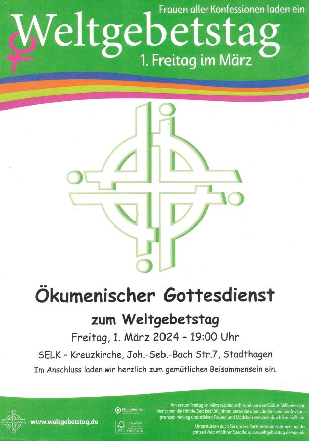 Weltgebetstag am 01. März 2024