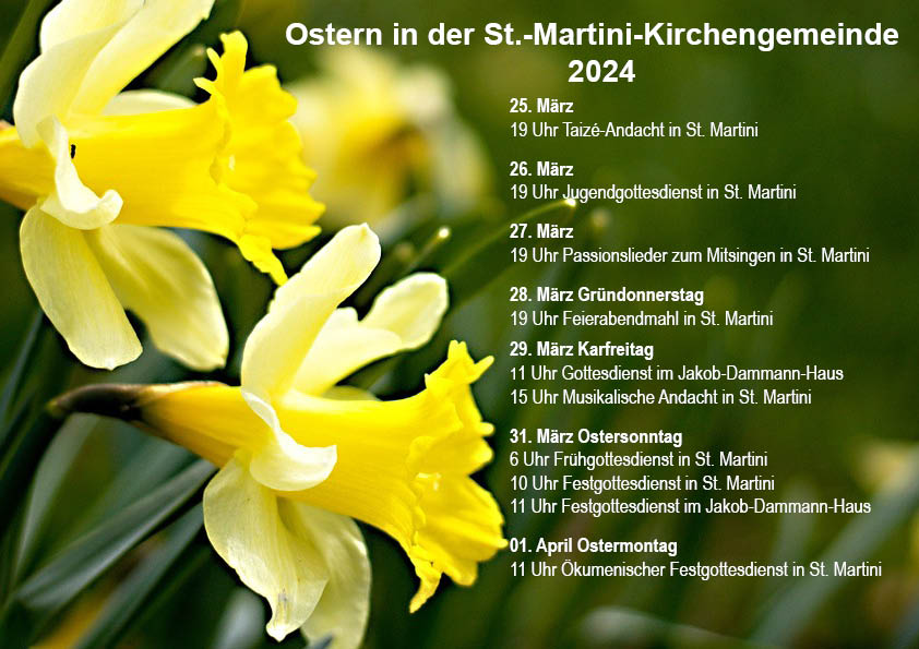 Karwoche und Ostern in der St.-Martini-Kirchengemeinde