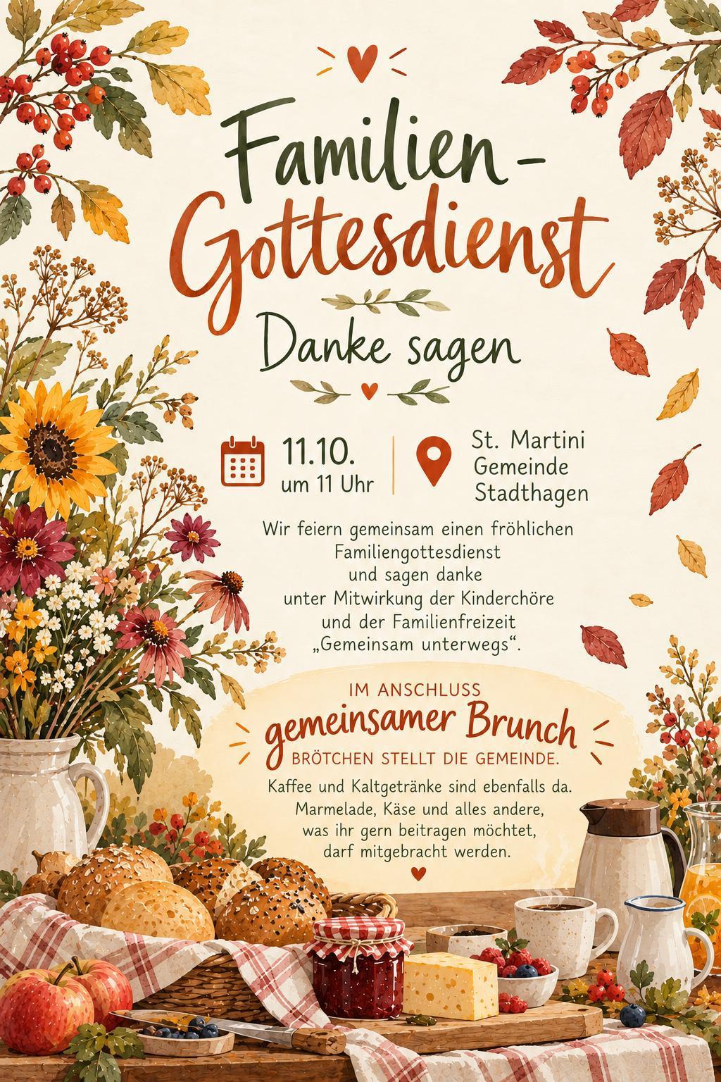Familiengottesdienst "Danke" mit Mitbring-Brunch